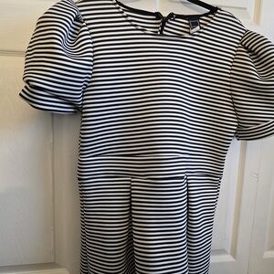 Black and White Striped Hi Low Top